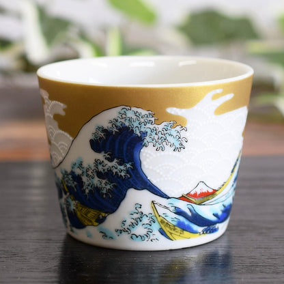 【made in japan】
Stylish Wasanokura Soba Choko Tableware - Kutani-yaki Soba Cup with Hokusai Wave Design, Elegant Ceramic Brand, Japanese Made, Perfect for Japanese Cuisine.