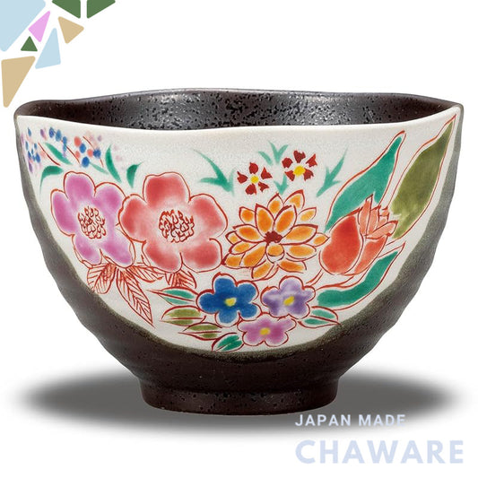 【made in japan】
Stylish Japanese Rice Bowl by Waza, Kutani Porcelain, Elegant Tea Rice Bowl with Floral Design, Perfect 