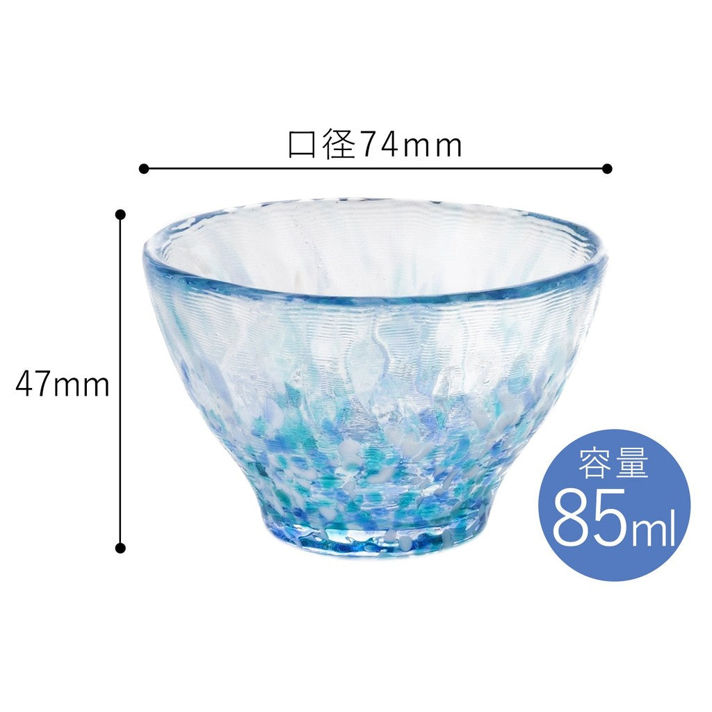 ADERIA Tsugaru Glass Sake Cup Hydrangea 85ml Made in Japan Gift Boxed Ochoko Guinom Glass for Sake Cold Sake Stylish Gift for Women Mother’s Day Father’s Day Couples Men Housewarming Wedding Greeting Visits Small Retirement Present Birthday Gift F49783