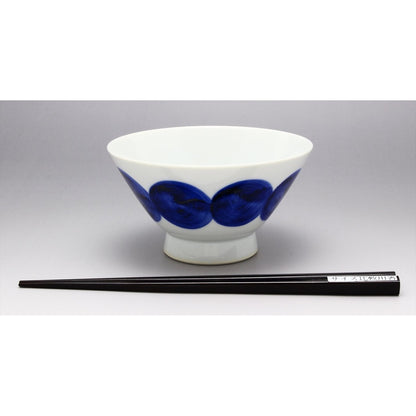 【made in japan】
Hasami Ware Round Pattern Connect Bowl - Kura Wanka Rice Bowl, Microwave Safe, Blue - Made in Japan, Perfect for Serving Rice and Tea