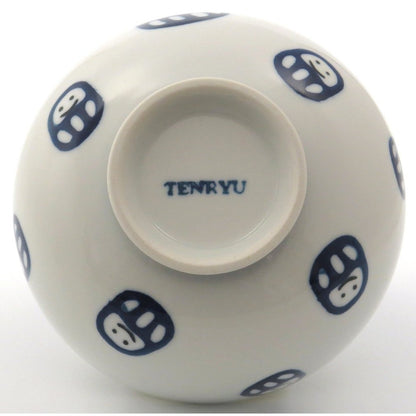 [Made in Japan] Hasami Porcelain Daruma Rice Bowl (Blue) - Microwave Safe