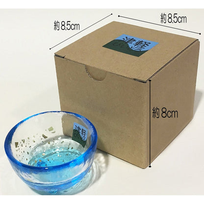 ADERIA Tsugaru Vidro Sake Cup Asano Tsuyu C-8 50ml Made in Japan with Gift Box. Ochoko, Guinomai for Sake, Glass for Chilled Sake, Stylish Sake Ware, Gift for Women, Mother's Day, Father's Day, Couples, Men, Housewarming Celebration, Wedding, Greetings, S