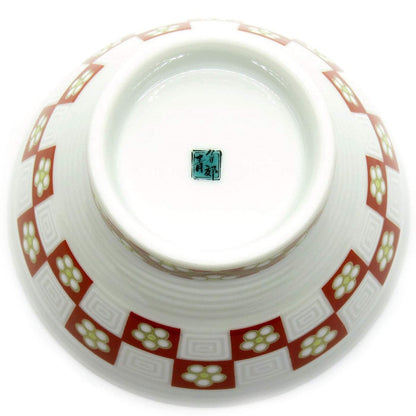 【made in japan】
Waza no Kura Kutani Ware 9-段 Rice Bowl with Plum Checkered Pattern – Stylish Ceramic Japanese Tableware, Perfect Gift for Kanreki Celebration or Special Occasions.