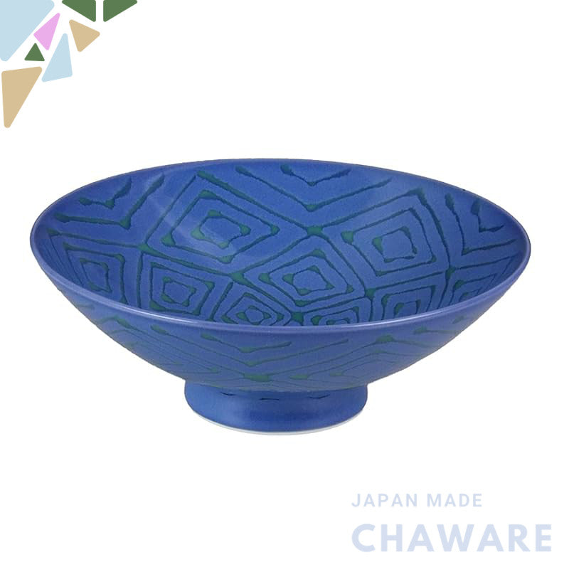Hakusan Porcelain Flat Tea Bowl Blue (Approx.) φ15×5.3cm FI-7 Designed by Masahiro Mori Hasami Ware Made in Japan