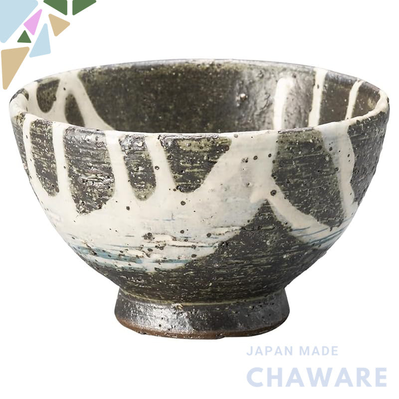 【made in japan】
Marui Seito Shigaraki Ware Hechimonn Rice Bowl, Ceramic Tea Bowl with Tide Pattern, Diameter 12cm x Heig
