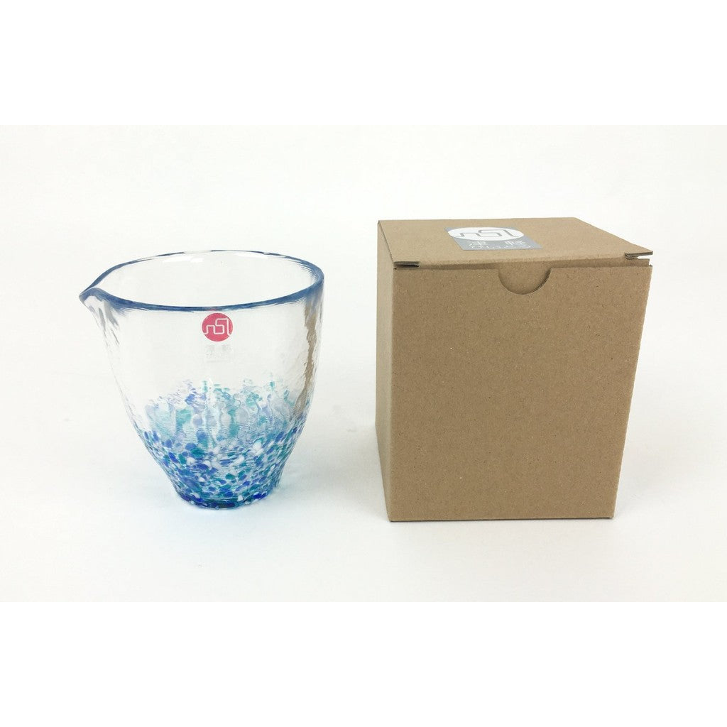 ADERIA Tsugaru Glass Pitcher Hydrangea 250ml Made in Japan Tokkuri Cold Sake Server Glass Ochoko Sake Cup Stylish Chilled Container Gift for Women Mother's Day Father's Day Couples Men Housewarming Celebration Wedding Gift Greeting Small Retirement Presen