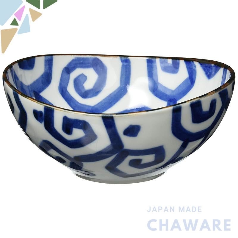 【made in japan】
Mino Ware Oval Bowl, Dish, and Plate, Approximately 16×15cm, Microwave and Dishwasher Safe, Elegant Spir