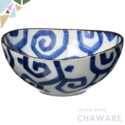 【made in japan】
Mino Ware Oval Bowl, Dish, and Plate, Approximately 16×15cm, Microwave and Dishwasher Safe, Elegant Spir