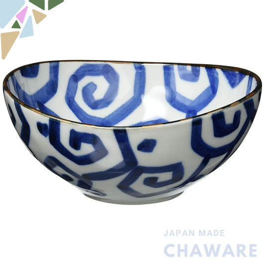 【made in japan】
Mino Ware Oval Bowl, Dish, and Plate, Approximately 16×15cm, Microwave and Dishwasher Safe, Elegant Spir