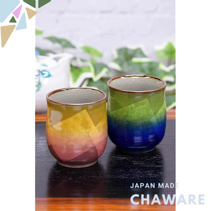 【made in japan】
Stylish Pair of Kutani Porcelain Teacups for Couples, Silver Glaze Two-tone Tea Bowls, Japanese Tablewar