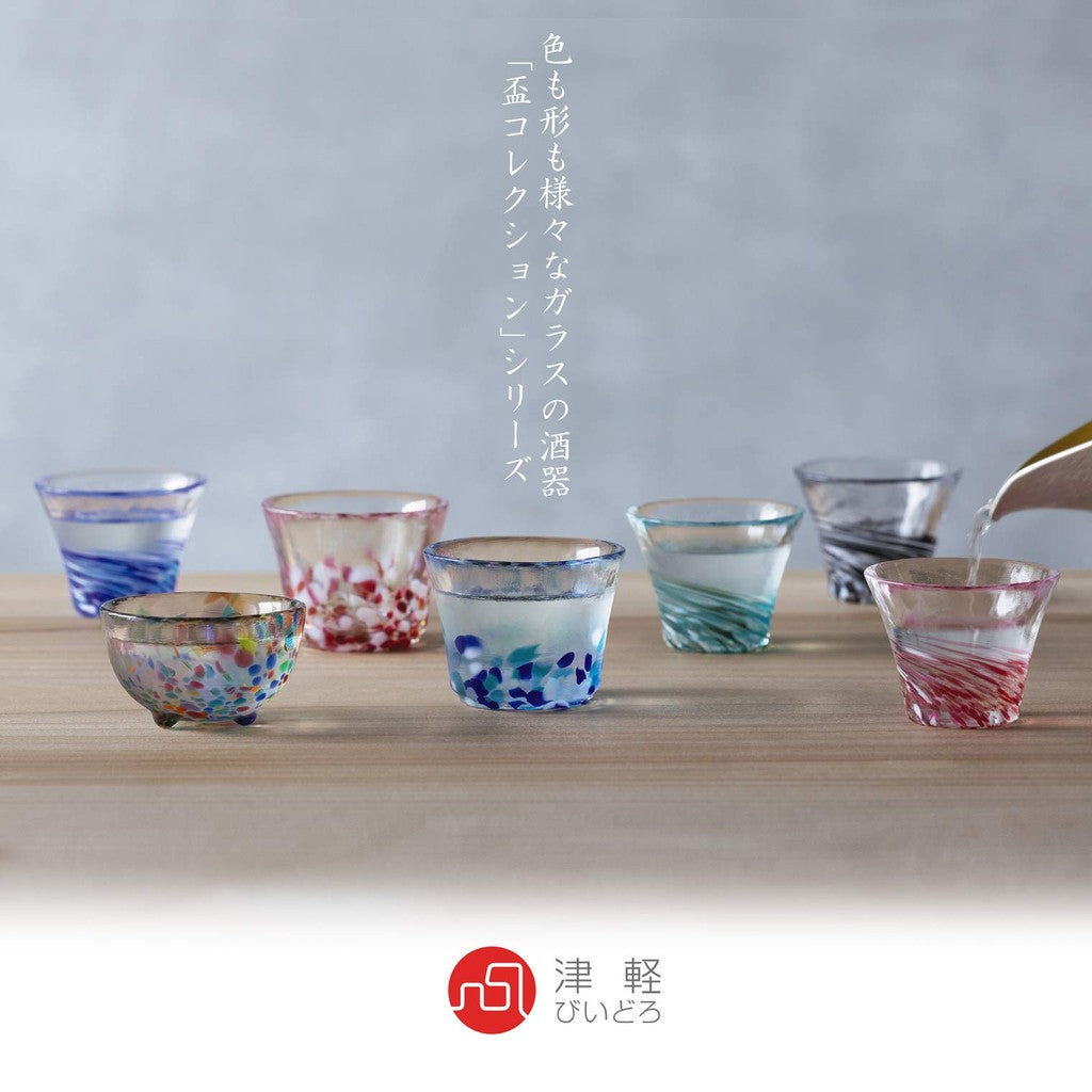 ADERIA Tsugaru Glass Sake Cup Summer Drops 75ml Made in Japan with Gift Box - Ochoko, Guinom, Sake Glass, Glass, Chilled Sake, Sakazuki, Stylish Drinkware, Gifts for Women, Mother's Day, Father's Day, Couples, Men, Housewarming, Weddings, Greetings, Small
