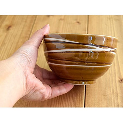 【made in japan】East Tableware Minoruba Spiral Rice Bowl – Versatile Ceramic Bowl for Donburi, Soup, Salad, and Serving – Stylish Addition to Your Table Setting
