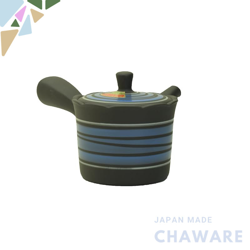 【made in japan】
Tokoname Yaki Teapot with Bamboo Spring Design, Blue Spiral, 250ml – Perfect for Deep Brewed Tea, Hojich