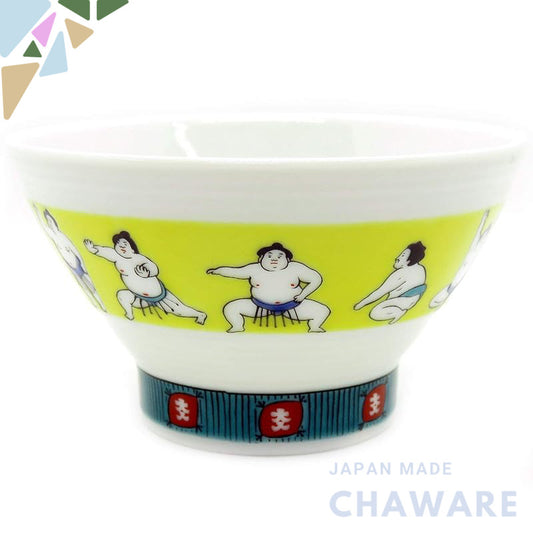 【made in japan】
Waza no Kura Kutani-yaki Chendan Rice Bowl with Sumo Wrestler Design, Stylish Ceramic Tableware, Perfect