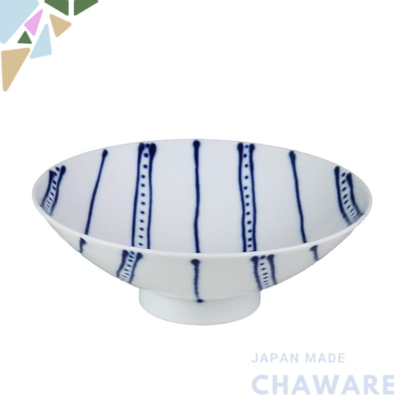 Hakusan Pottery Flat Tea Bowl Blue (Approx.) φ15×5.3cm ST-28 Designed by Masahiro Mori Hasami Ware Made in Japan