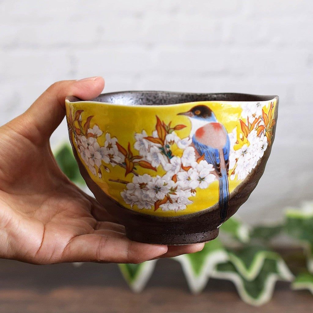 【made in japan】
Elegant KUTANI Porcelain Rice Bowl, Traditional Japanese Tableware, YOSHIDA's Cherry Blossom & Bird Design, Luxury Gift for Birthdays and Milestone Celebrations, Made in Japan, Perfect for Ochazuke.