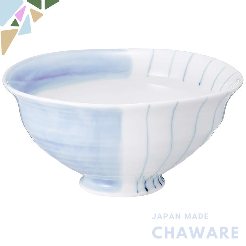 【made in japan】
Arita Porcelain Deep Striped Blue Rice Bowl Q-07, Perfect for Tea and Traditional Japanese Dining, Handm