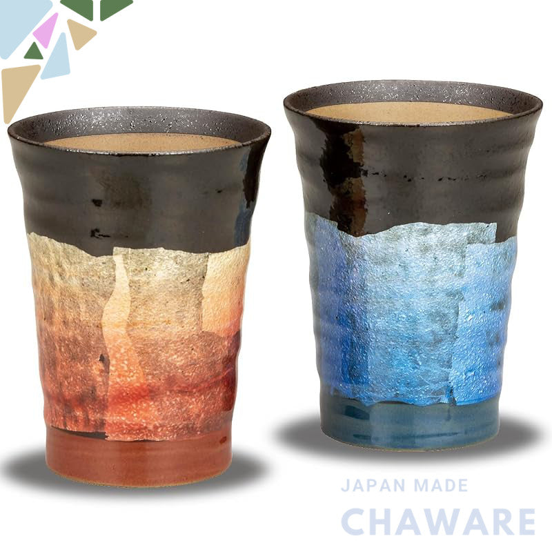 【made in japan】
Stylish Japanese Ceramic Beer Glass Set - Kutani Ware Pair with Silver Accents, Premium Quality Tablewar