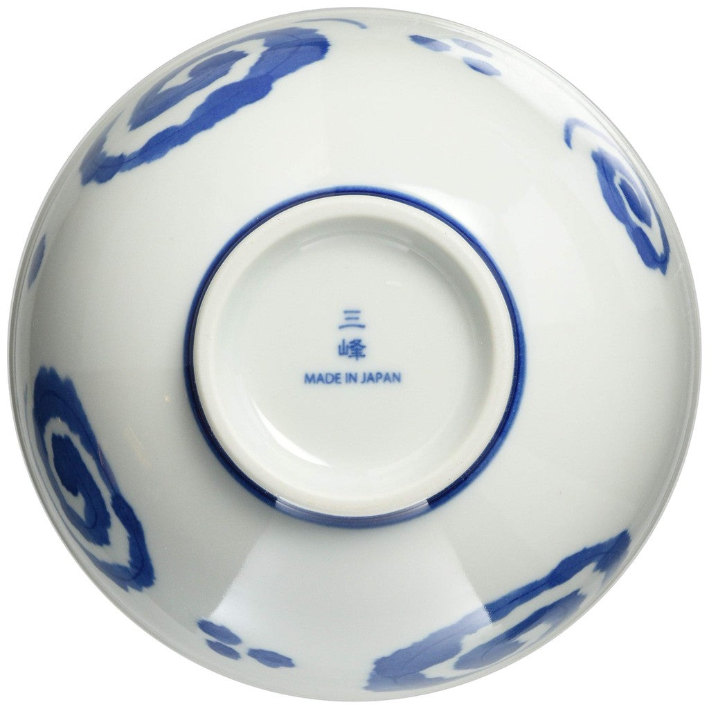 【made in japan】
Mino Ware Lightweight Bowl Set - 16cm Japanese Style Donburi Plate, Microwave and Dishwasher Safe, with Beautiful Aonori Swirl Design (Model 133-61416)
