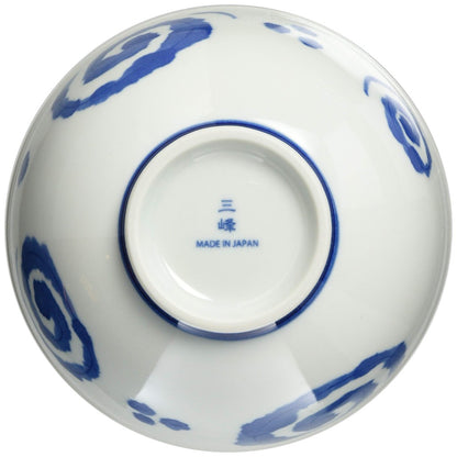 【made in japan】
Mino Ware Lightweight Bowl Set - 16cm Japanese Style Donburi Plate, Microwave and Dishwasher Safe, with Beautiful Aonori Swirl Design (Model 133-61416)