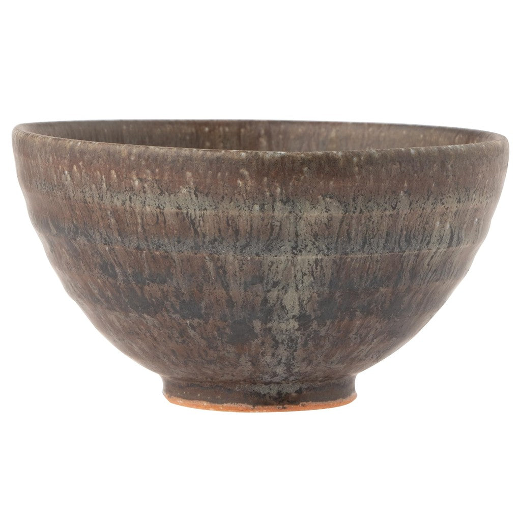 【Made in Japan】Marui Pottery Shigaraki-style Unique Rice Bowl, 11cm Diameter, Black Glaze, Ideal for Serving Rice, Model MR-3-4534
