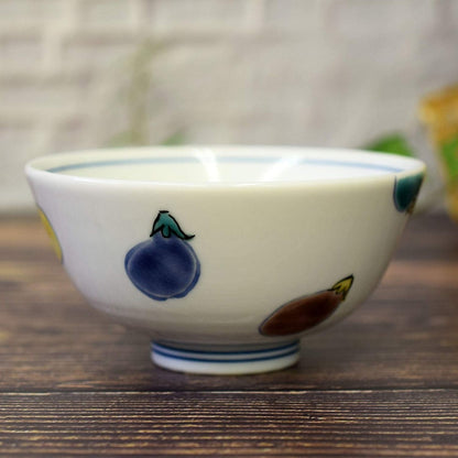 【made in japan】
Waza no Kura Stylish Rice Bowl - Kutani Porcelain, Colorful Eggplant Design, Ideal for Japanese Cuisine, Perfect for Birthday Gifts and Table Setting.