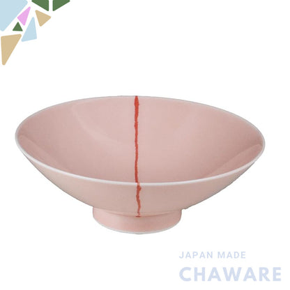 Hakusan Porcelain Flat Tea Bowl Pink (Approx.) φ15×5.3cm H-26 Designed by Masahiro Mori Hasami Ware Made in Japan