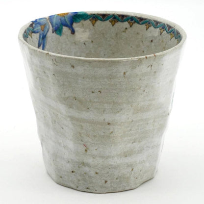 【made in japan】
Kutani Porcelain Kitayama-do Original Rock Glass with Tessen and Bird Design - Perfect for Gift or Home Decor!