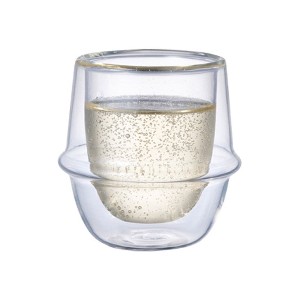KINTO KRONOS Double Wall Espresso Cup 80ml, Heat-Resistant Glass, Microwave and Dishwasher Safe, Gift, Present, 23104