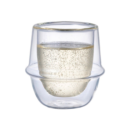 KINTO KRONOS Double Wall Espresso Cup 80ml, Heat-Resistant Glass, Microwave and Dishwasher Safe, Gift, Present, 23104