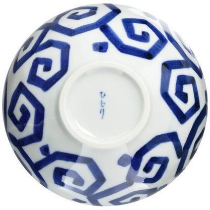 [made in Japan] Mino Ware Oval Bowl, Dish, Plate, Approx. 16x15cm, Microwave and Dishwasher Safe, Elegant Spiral Pattern, Model 133-61402. Perfect for Dining and Serving!