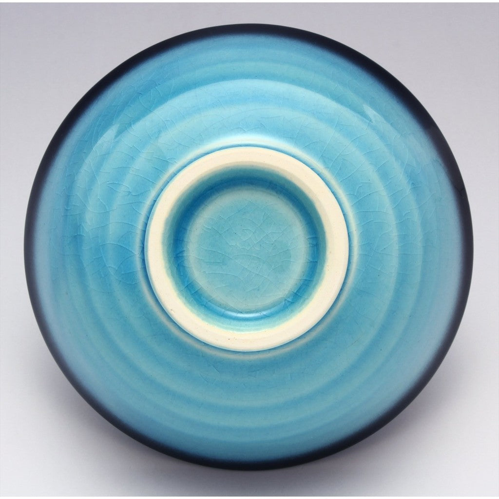 【made in japan】
Mino Ware Higashiyama Kiln "Turquoise Blue" Rice Bowl - Stylish Large Tea Bowl, Diameter approx. 11cm, Height 6cm, Japanese Tableware, Made in Japan, Ideal for Rice and Tea.