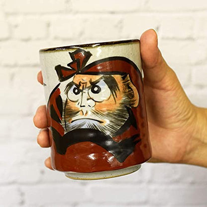 【made in japan】Stylish Kutani Ware Daruma Large Teacup – Traditional Japanese Ceramics for Tea, Perfect for Celebrations and Gifts, Ideal for 60th Birthday Presents.
