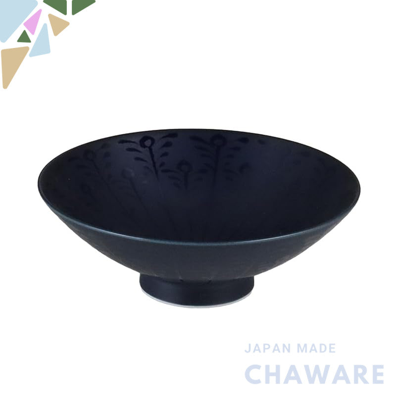Hakusan Pottery Plain Tea Cup, Navy Blue, Designed by Masahiro Mori (Approx.) φ15×5.3cm, Hasami Ware, Made in Japan, U-2