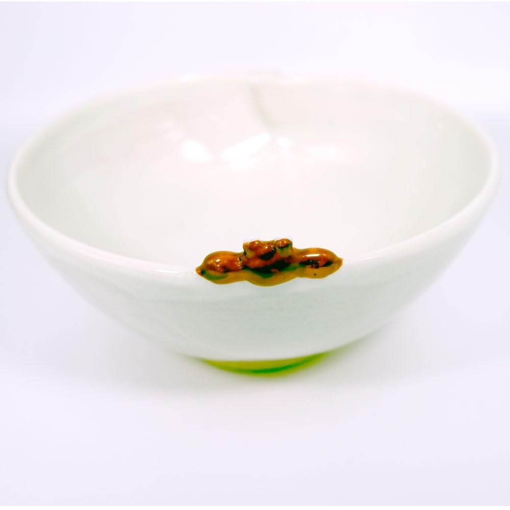 [made in Japan] Japanese Tea Ceremony Matcha Bowl, Handcrafted Kyoyaki Ceramic with Crab Design, Made in Japan by Takennaka Kosho, Ideal Gift, 14cm Diameter x 6.5cm Height. Perfect for Matcha Lovers.