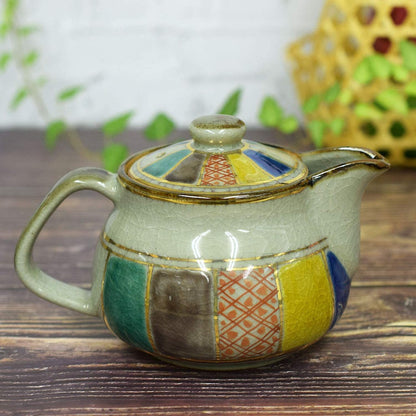 【made in japan】
Stylish Japanese Kyusu Teapot from Kutani Ware, Ceramic Pot with Paper Balloon Design, Includes Tea Strainer, Made in Japan, Perfect for Serving Traditional Tea.