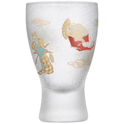 ADERIA Sake Glass Lucky Animals Bat Masu Sake Glass 100ml [Premium Nippon Taste / Hinoki Masu / Cup with Masu] Made in Japan Gift Box Included Birthday Gift Present 6781