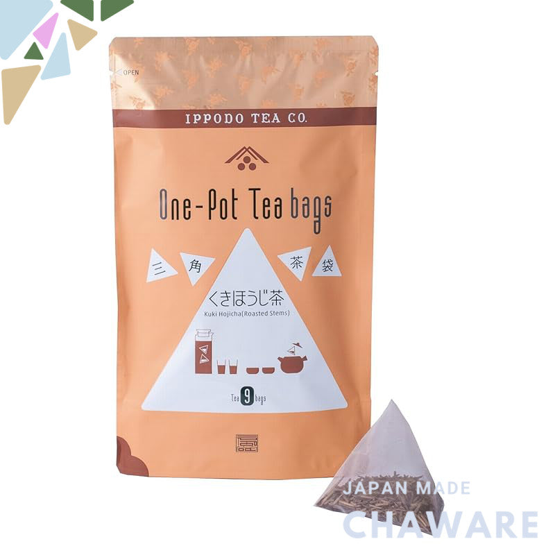 Ichio-do Tea Shop Triangular Tea Bags - 9 Packs of Kukihouji Roast Tea, Aromatic & Flavorful Japanese Green Tea for Refr