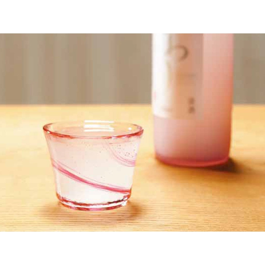 ADERIA Tsugaru Bidoro Sake Cup Harukaze 75ml Made in Japan in Gift Box, Ochoko Sipping Cup, Sake Glass, Glass, Chilled Sake, Stylish Sake Vessel, Gift for Women, Mother's Day, Father's Day, Couples, Men, Housewarming, Wedding, Courtesy Visits, Small Gifts