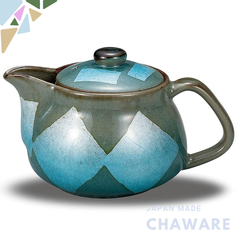 【made in japan】
Stylish Japanese Tableware, Kutani Ware Teapot with Silver Lining, Light Blue, Includes Tea Strainer, Hi
