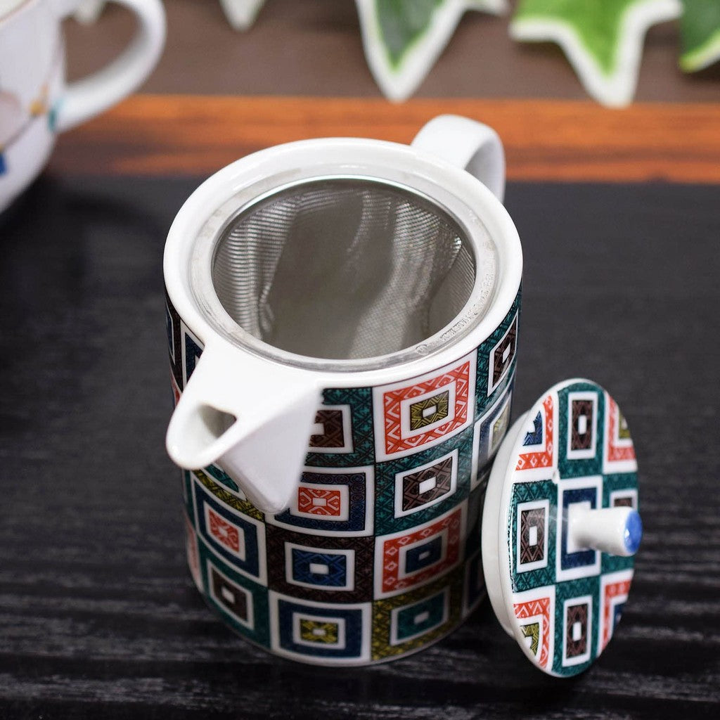 [made in Japan]
Stylish Kutani Porcelain Teapot with Stone Pattern, Premium Japanese Ceramics, Includes Tea Strainer, Perfect for Traditional Japanese Dining.