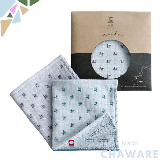 "Top Factory Imabari Iroha Half Handkerchief - Japanese Pattern Imabari Towel (100% Cotton Gauze) - Perfect for Retireme