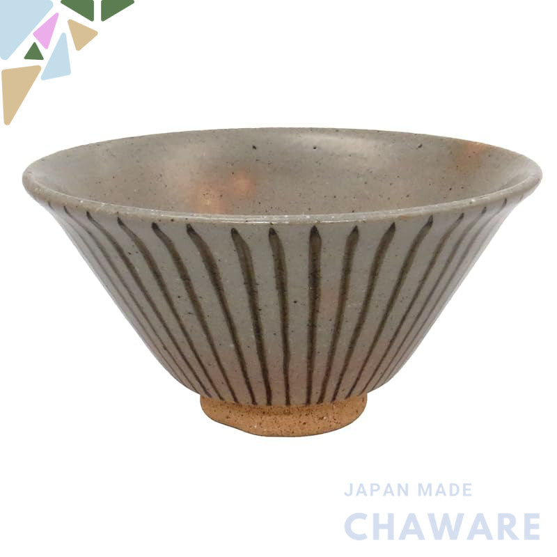 【made in japan】
Hasami Ware Rizaemon Kiln Traditional Jikusa Rice Bowl Large Tea Color 14657 - Perfect for Serving Rice 