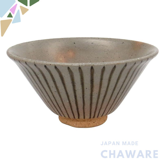 【made in japan】
Hasami Ware Rizaemon Kiln Traditional Jikusa Rice Bowl Large Tea Color 14657 - Perfect for Serving Rice 