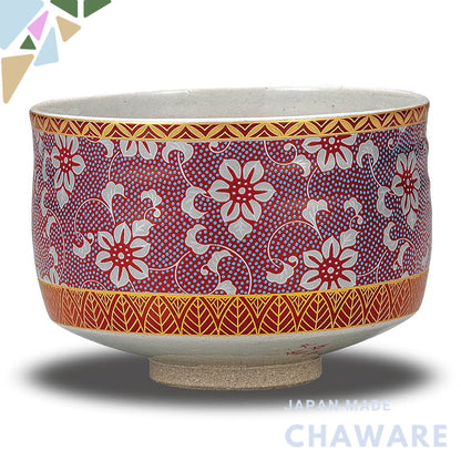 【made in japan】
Stylish Japanese Matcha Bowl - Kutani Ware Ceramics, Tessen Pattern, Premium Brand for Tea Ceremony. Per