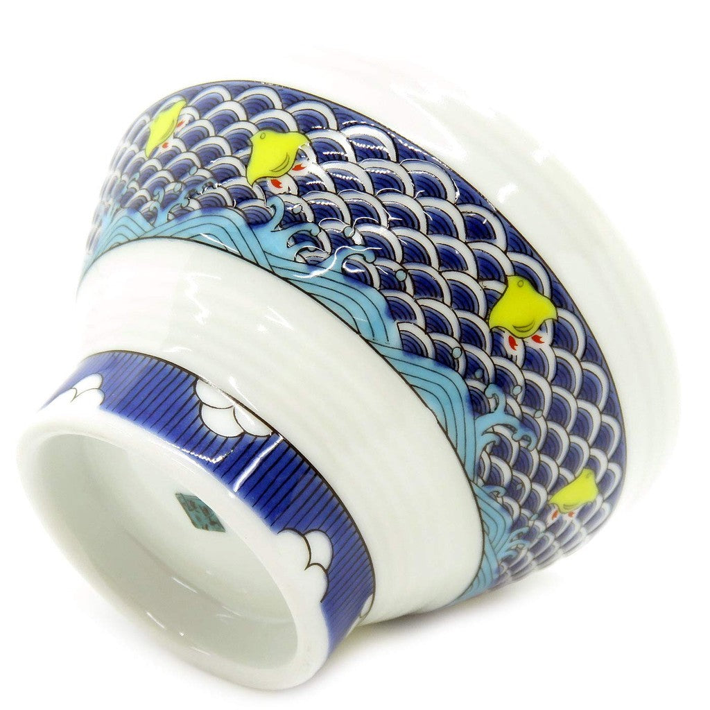 【made in japan】
Waza no Kura Kutani Porcelain Chidan Rice Bowl with Chidori Design - Elegant Japanese Tableware, Perfect Gift for Celebration and Special Occasions!