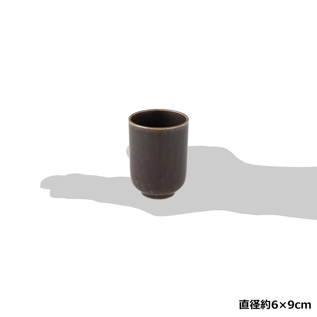 [made in Japan] TOKI1919 Karesansui Black Japanese Traditional Tea Cup 250ml, Diameter 6x9cm, Mino Ware Pottery, Microwave and Dishwasher Safe, Perfect for Restaurants, Cafes, and Japanese Cuisine, Made in Japan, 37F370-09.
