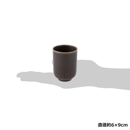 [made in Japan] TOKI1919 Karesansui Black Japanese Traditional Tea Cup 250ml, Diameter 6x9cm, Mino Ware Pottery, Microwave and Dishwasher Safe, Perfect for Restaurants, Cafes, and Japanese Cuisine, Made in Japan, 37F370-09.