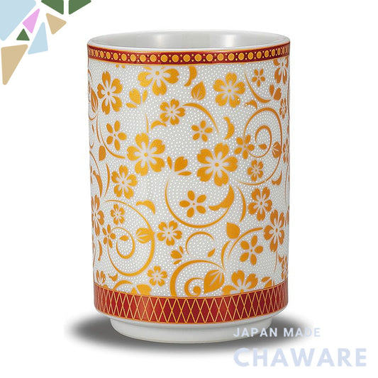【made in japan】
Stylish Japanese Kutani Ceramic Tea Cup with White Tsuru Sakura Design - Large, Perfect for Tea Enthusia