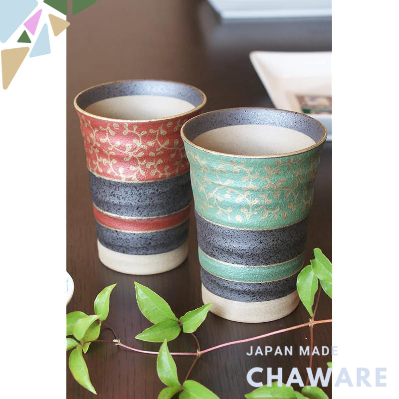 【made in japan】
Waza no Kura Kutani Porcelain Pair Beer Glasses with Gold Arabesque Design - Perfect for Wedding Gifts, 